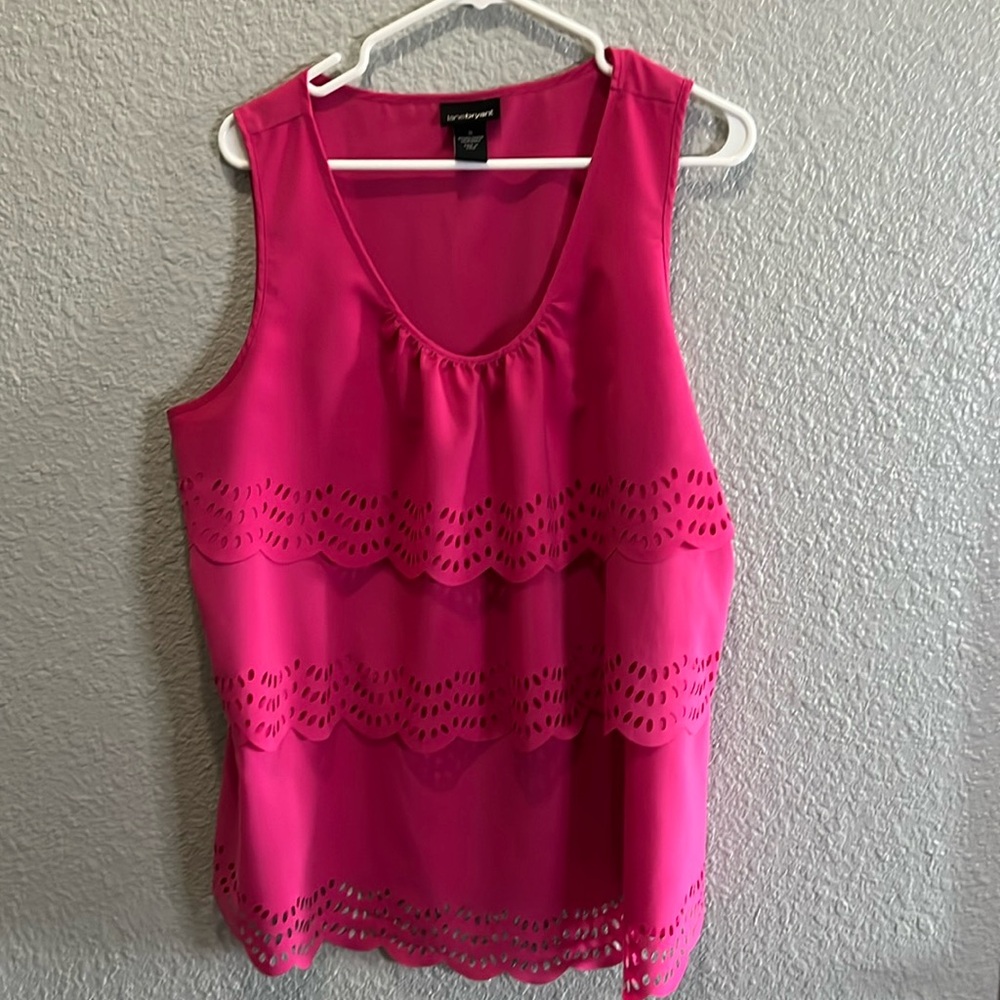 Lane Bryant hot pink ruffle tank size 18